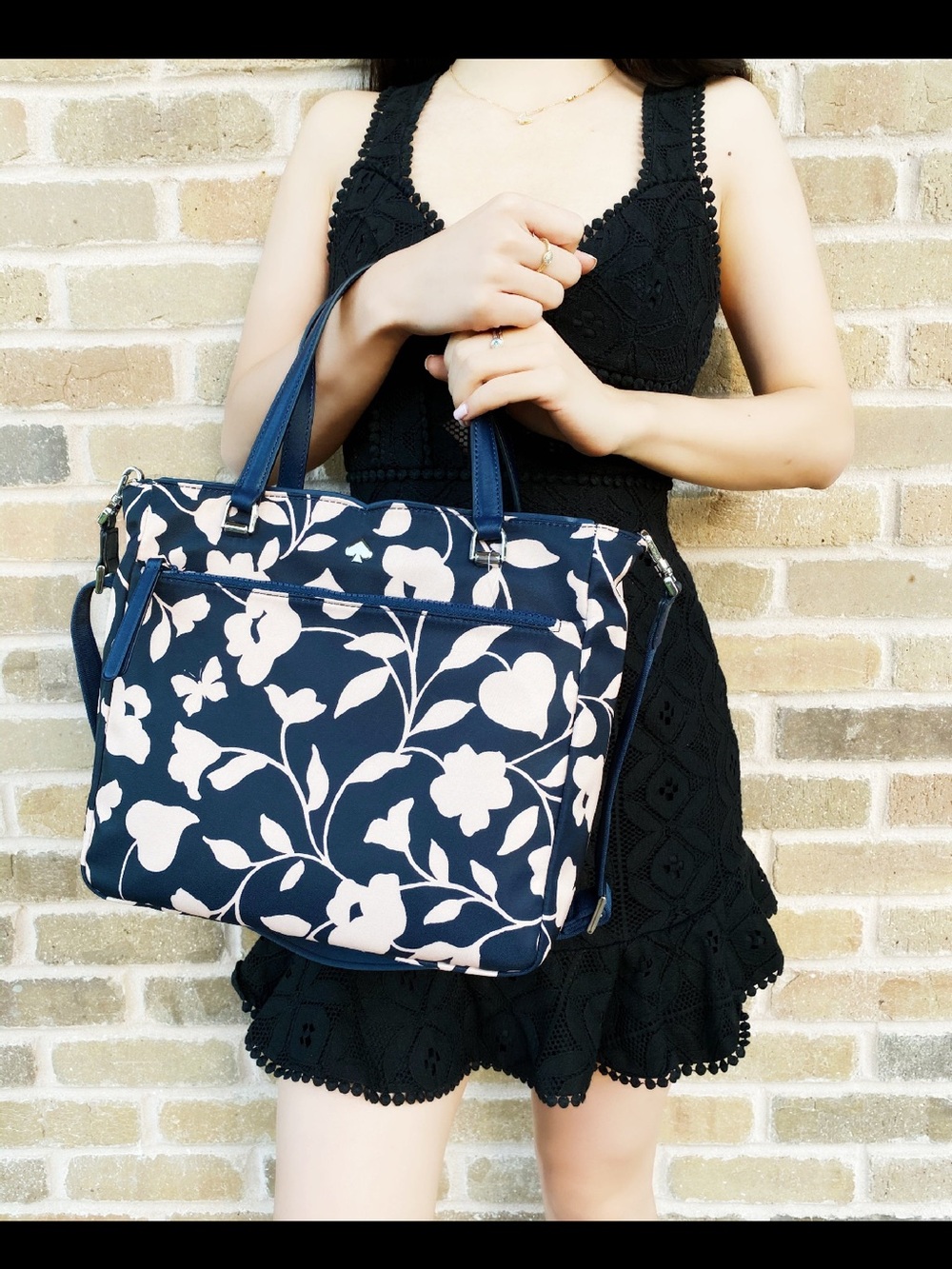 Kate Spade Jae Garden Vine Medium Nylon Satchel Crossbody Nightcap Multi - Picture 1 of 5
